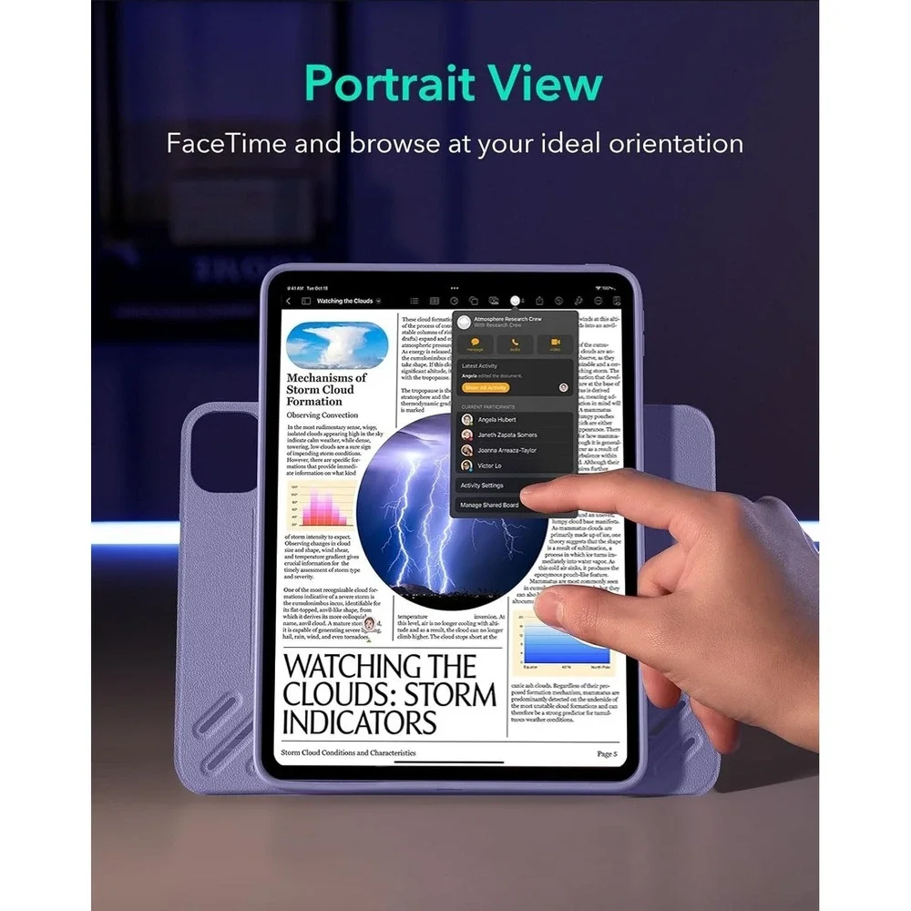 ESR Shift‎ iPad Pro 11 Inch Case M4 M5 2025 2024 Rotating Magnetic Purple Stand